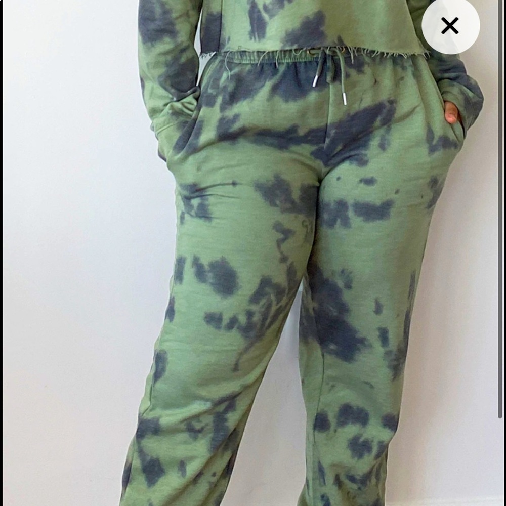Sage green tie dye joggers